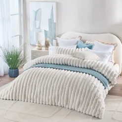 Oslo Faux Fur Ribbed Comforter Set