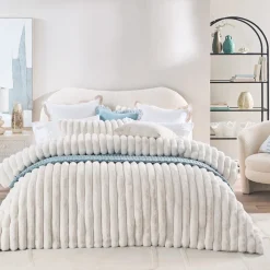 Oslo Faux Fur Ribbed Comforter Set