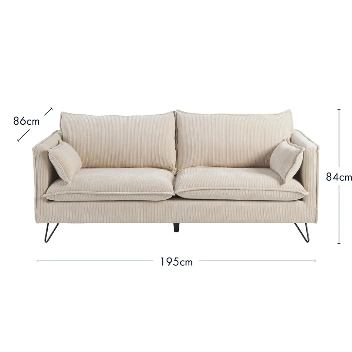 Picolly Natural 3 Seater Sofa
