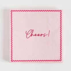 Pink Cheers Cocktail Paper Napkin 20 Pack