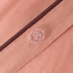 Piped Washed Linen Look Tan Quilt Cover Set