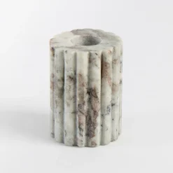 Ribbed Marble Candle Holder