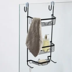 Rowan Black Over the Door Shower Caddy