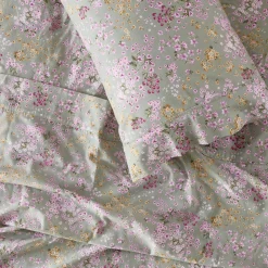Sage Floral Cotton Flannelette Sheet Set