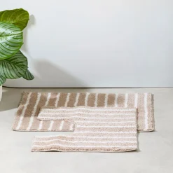Seana Stripe Contour & Bath Mat Set
