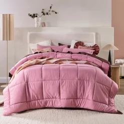 Snoozi Cube Dusty Pink Microfibre Comforter Set