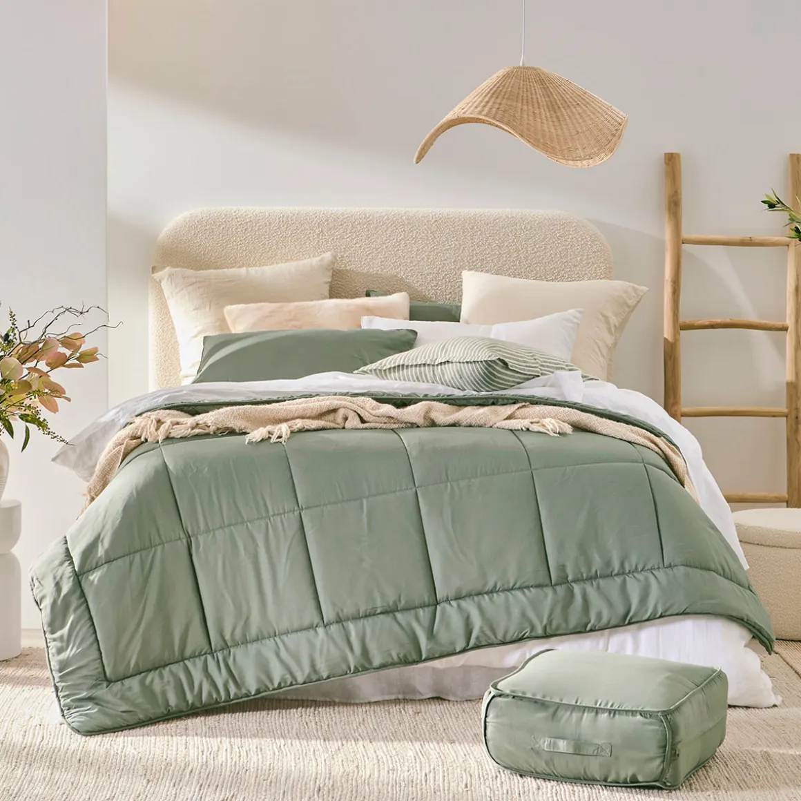 Snoozi Cube Green Microfibre Comforter Set