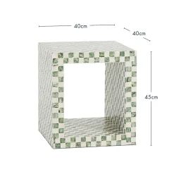 Soho Green Capiz Check Side Table