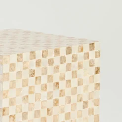 Soho Natural Capiz Check Side Table