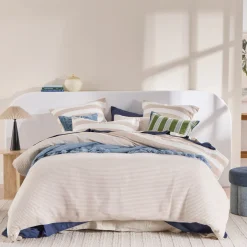 St Barts Natural Stripe Quilt Cover Set