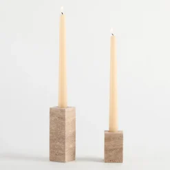Tarra Travertine Candle Holder