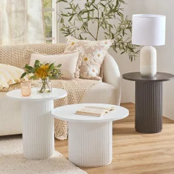 Tully Black Fluted Side Table