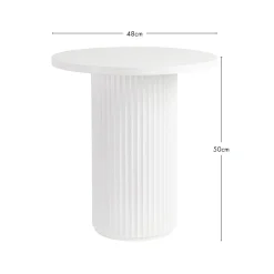 Tully White Fluted Side Table