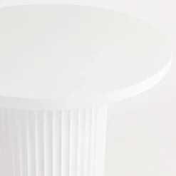 Tully White Fluted Side Table