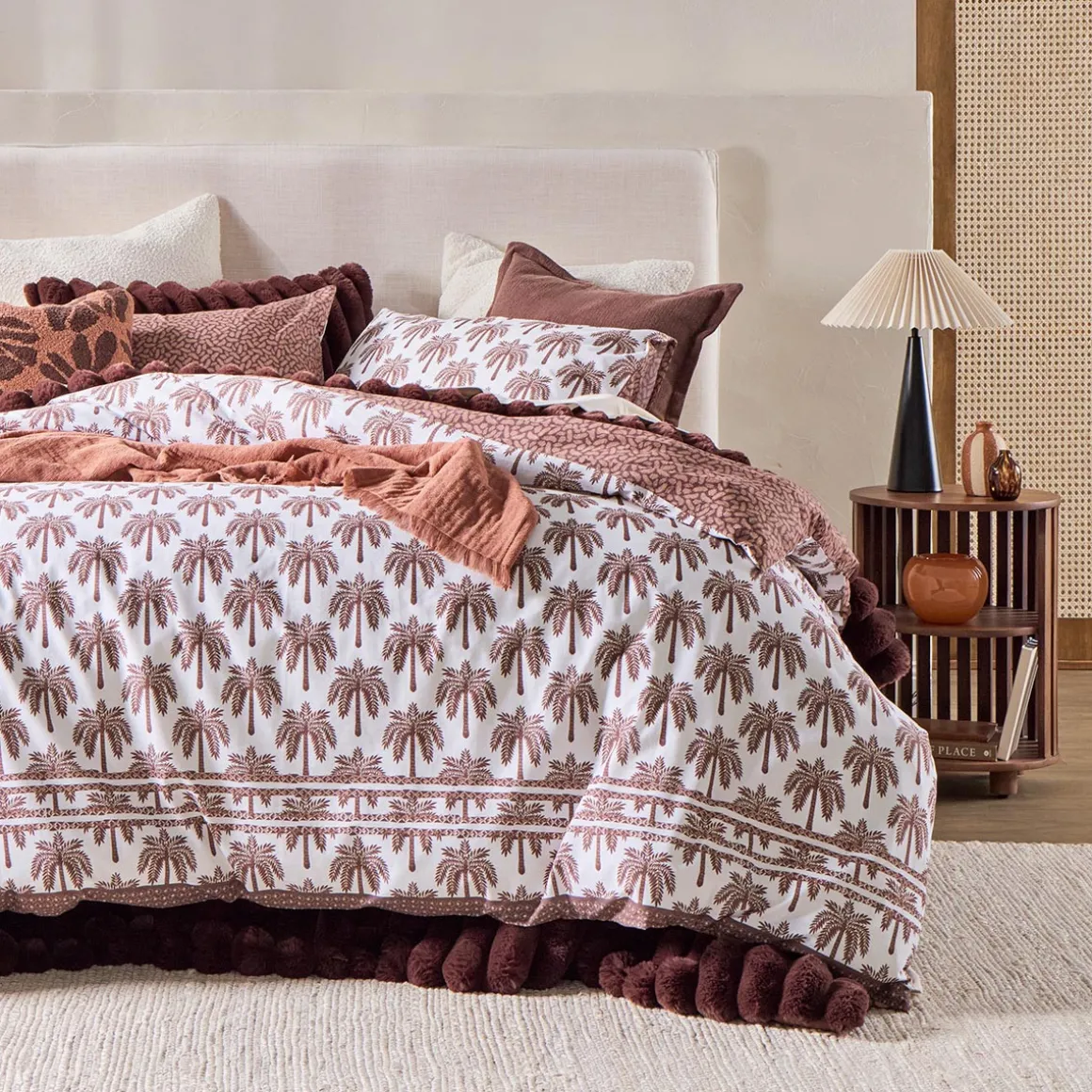 Zuri Palm Reversible Quilt Cover Set