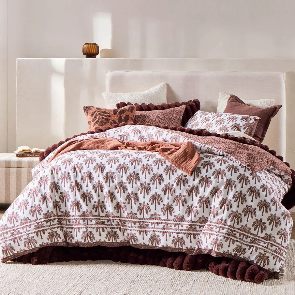 Zuri Palm Reversible Quilt Cover Set